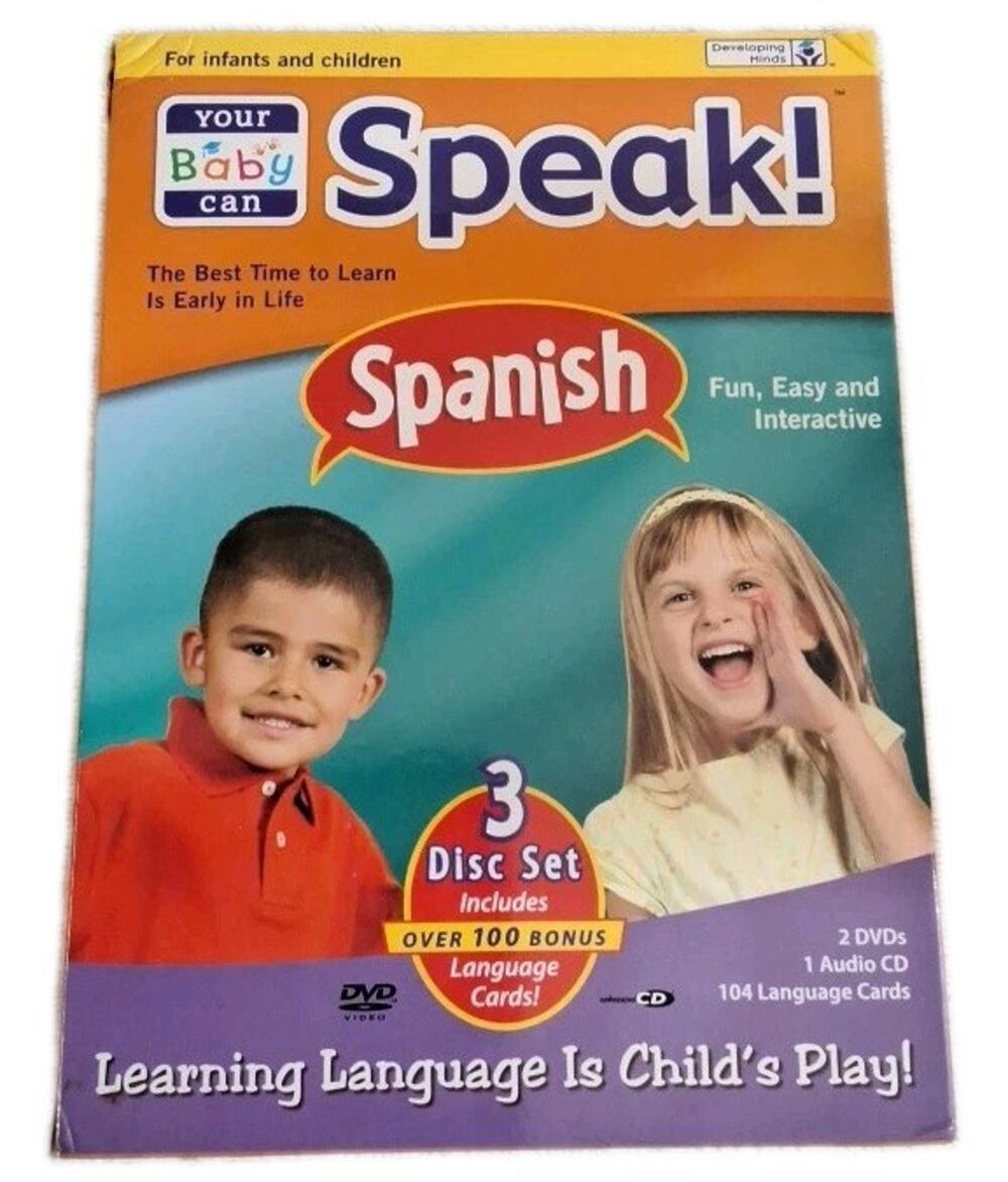 Your Baby Can Speak Spanish 3 Disc Set Over 100 Bonus Language Cards